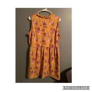 Floral mustard dress